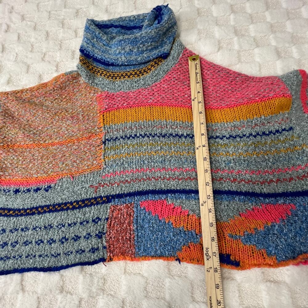 Sincerely Jules Sweater Medium Cropped Colorful Boho Knit Boxy Oversized - Picture 8 of 9